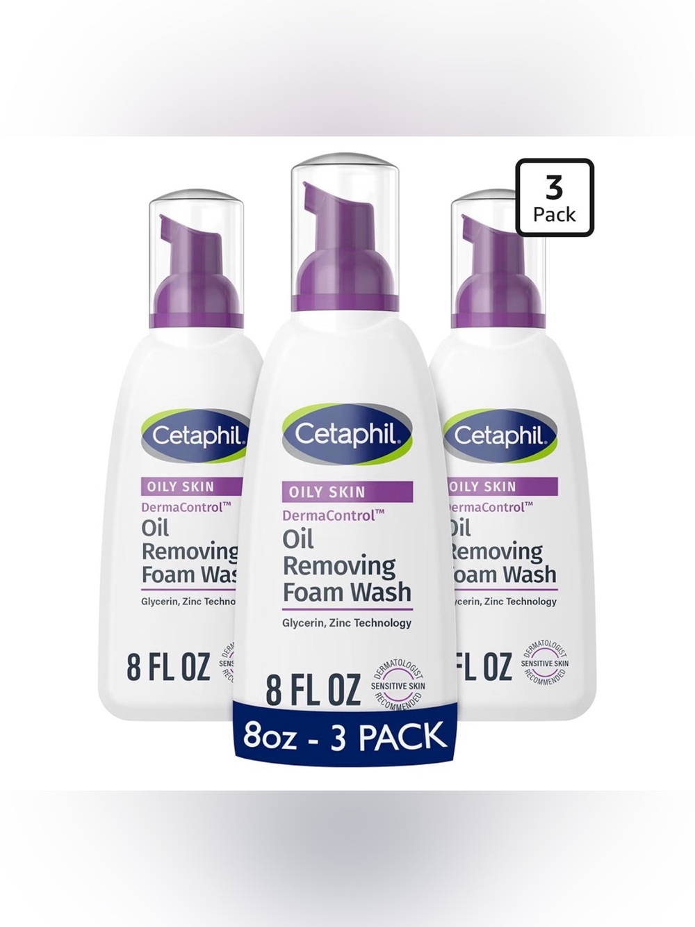 Oily Skin Oil Removing Foam Face Wash - (3 Pack)